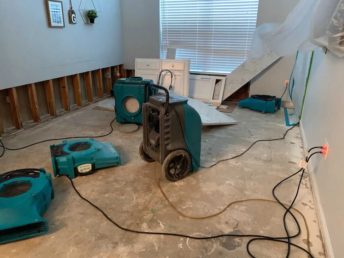 Dehumidifier in flood-cut room for Water Extraction & Removal in Eagan